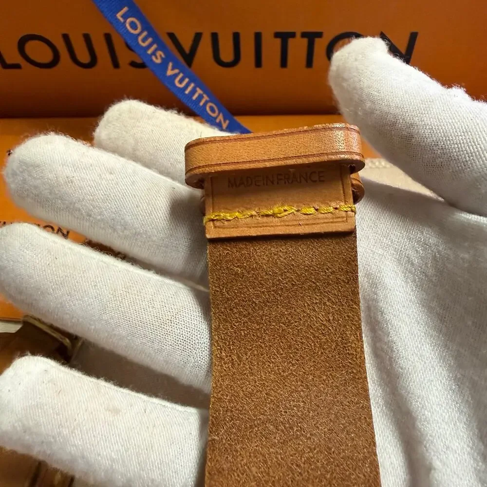 Louis Vuitton Vachetta Leather Luggage Tag and Poignet Authentic NO BOX - Picture 12 of 12